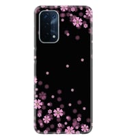 Kılıfland Oppo A74 Kılıf Desenli Silikon Resimli Kapak Black flowers Kılıf 1391