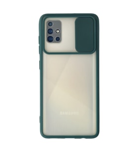 Galaxy A71 Kılıf Palm Buzlu Kamera Sürgülü Silikon - Yeşil