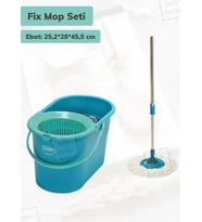 Fix Mop Seti Temizlik Kovası Döner Başlıklı Motek Paspas Temizlik Seti 16 Litre