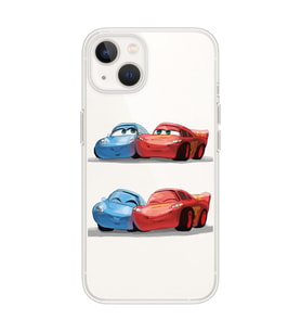 Iphone 14 Plus Uyumlu Mcqueen ve Sally Tasarımlı Şeffaf Telefon Kılıfı