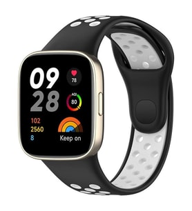 Xiaomi Redmi Watch 3 Spor Delikli Kordon (SAAT DEĞİLDİR) - Siyah-beyaz