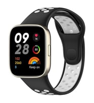 Xiaomi Redmi Watch 3 Spor Delikli Kordon (SAAT DEĞİLDİR) - Siyah-beyaz