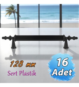 16 Adet Sert Plastik Polavit Siyah 128 Mm  Mobilya Mutfak Çekmece Dolap Dolabı Kulpu Kulbu Kulpları