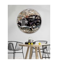 Retro Tasarımlı Duvar Saati 35X35 CM (Baskılı)