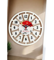 Polise Hediye Duvar Saati 40cm 002 (Beyaz)