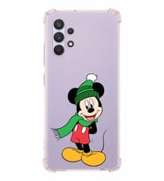 Samsung Galaxy A32  Köşe Korumalı Antişok Kapak Mickey Mouse Tasarımlı Şeffaf  Kılıf