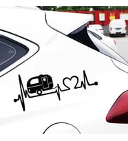 Karavan aşk kalp atışı araba Sticker Camper