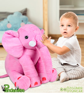 Pandamkee Yumuşacık Uyku Arkadaşı Pembe Fil Tam 90 Cm Boyunda