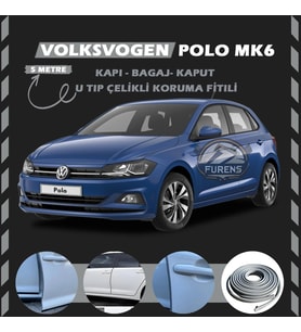 Volksvogen Polo MK6 Oto Araç Kapı Koruma Fitili 5metre Parlak Gri Renk