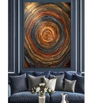 Spiral Dokulu Modern Soyut Tablo Dekoratif Kanvas - Mdf Ahşap Tablo