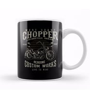 Vintage West Coast Chopper Motorcycle Garage Kupa Bardak Porselen