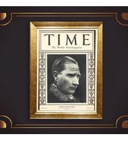 Altın Varaklı Çerçeveli Paspartulu Atatürk Tablo z5161 (Gold)