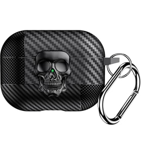 AirPods Pro 3. Nesil Uyumlu Karbon Fiber Hybrid Polymer Technology Kuru Kafa Güvenlik Kilitli Premium Kulaklık Kılıfı (Kuru Kafa)