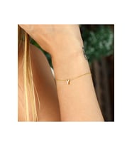 AZURİS 925 AYAR GÜMÜŞ ÜÇ BOYUTLU HARF BİLEKLİK (Gold)