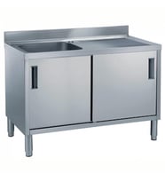 Electrolux Professional Dolaplı 1 Evyeli Tezgah, Evyesi (600x500 Mm), Damlalık Sağ Tarafta, 2 Kayar Kapılı, 1400 Mm MLA1416DXPN