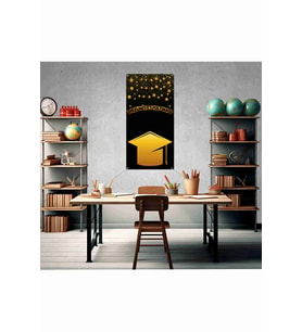 Mezuniyet Hatırası Gold Cap Temalı Fotoğraf Panosu Branda 100x200