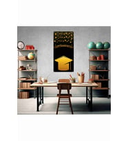 Mezuniyet Hatırası Gold Cap Temalı Fotoğraf Panosu Branda 100x200