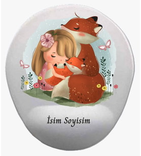 Kişiye Özel Hayvan Sevgisi Desenli Mouse Pad Bilek Destekli