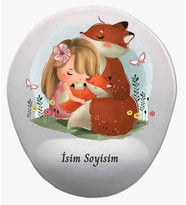 Kişiye Özel Hayvan Sevgisi Desenli Mouse Pad Bilek Destekli