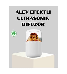 Ultrasonik Alev Efektli Aromaterapi Difüzörü USB Şarjlı ve Otomatik Kapanma Özellikli