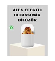 Ultrasonik Alev Efektli Aromaterapi Difüzörü USB Şarjlı ve Otomatik Kapanma Özellikli