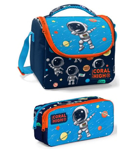 Coral High Lacivert Mavi Astronot Erkek Çocuk Beslenme Çantası Seti