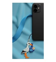 Miyuki Boncuk El Yapımı Bebek Taşıyan Leylek Telefon Çarmı - Charm (Çok Renkli)