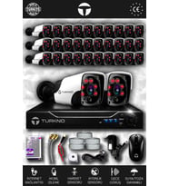 TURKNO 32 Kameralı Pania 32 Dış Kamera Set HDD'siz Full HD Gece Görüşlü Güvenlik Kamerası Sistemi