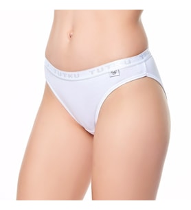 Tutku 12 'li Tutku Yazılı Bayan Bikini Külot Beyaz