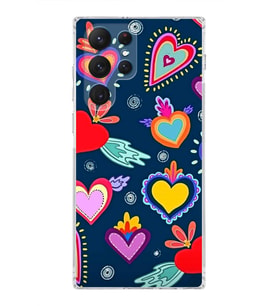 PrintiFy Samsung Galaxy S22 Ultra ile Uyumlu Retro Color 3  Kamera Korumalı Şeffaf  Kılıf