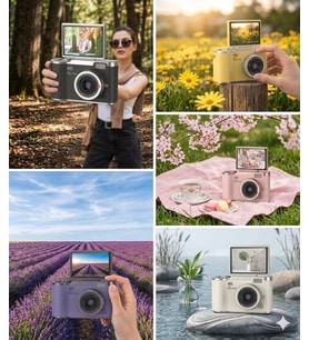 4k Dijital Retro Video Kamera 48mp 18x Zoom Flaşlı (32gb) Kart Dijital Vlog Fotoğraf Makinesi Türkçe
