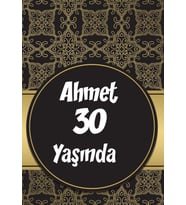 Siyah Gold doğum Günü Afişi 35X50 cm