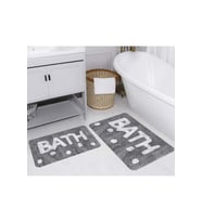 Rovigo Home Dijital Baskılı 2'li Banyo paspas Takımı RVG5276 (Gri)