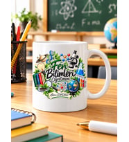 Kişiye Özel Fen Bilimleri Öğretmeni Kupası İsimli Öğretmenler Günü Hediyesi 11 Oz Kupa Bardak