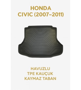 Honda Civic 2007–2011 Uyumlu 3D Bagaj Havuzu Premium
