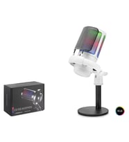 Profesyonel Mikser Kontrollü Gaming Rgb Mikrofon 24 Bit Çinko Alaşım Gövde Type-C - Beyaz ME6SW