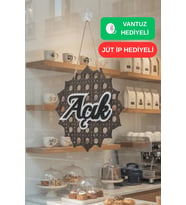Hazeran Günebakan Desenli 5D Modern Açık/Kapalı Tabelası - Tesbih