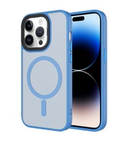 Lexroo iPhone 14 Pro Max Kılıf Mat Arka Yüzey Wireless Şarj Özellikli Flet M-safe Kılıf - Açık Mavi