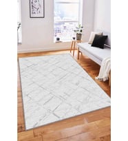 Gri Spor Kaymaz Tabanlı Makinede Yıkanabilir Halı CZ001 - 100 x 160 cm