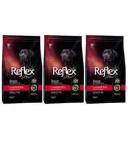Reflex Plus Orta Büyük Irk Kuzulu Pirinçli Yetişkin Köpek Maması 3 Kg 3 Adet