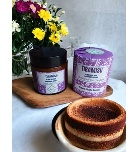 Bihal Tramisu Kokulu Doğal Soya Wax Ahşap Fitil Mum (100ml - 230 gr )