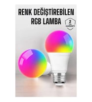 Mey İthalat® Renk Değiştirebilen RGB Işıklı Led Ampul A+Enerji 15 Watt Led Işık