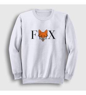 Presmono Unisex Beyaz Logo Fox Tilki Sweatshirt 367951tt