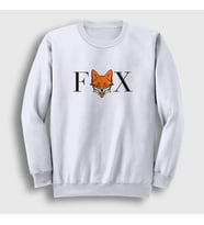 Presmono Unisex Beyaz Logo Fox Tilki Sweatshirt 367951tt