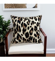 Asdiva Leopar Desen Çift Taraflı Dijital Baskılı Dekoratif Kırlent Kılıfı 45X45