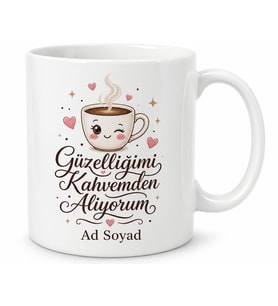 Komşu Çatlatacak Kadar Güzel Esprili Kahve Fincanı Görünümlü Kupa Hediye Bardak