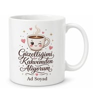 Komşu Çatlatacak Kadar Güzel Esprili Kahve Fincanı Görünümlü Kupa Hediye Bardak