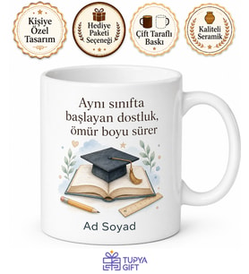 Kişiye Özel Sınıf Hatırası Baskılı Kupa Bardak Mezuniyet Hediye