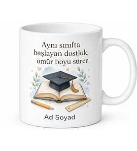 Kişiye Özel Sınıf Hatırası Baskılı Kupa Bardak Mezuniyet Hediye