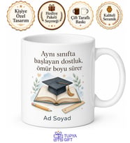 Kişiye Özel Sınıf Hatırası Baskılı Kupa Bardak Mezuniyet Hediye
